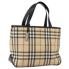 Burberry Borsa a mano in PVC con motivo Nova Check beige Auth BA10104