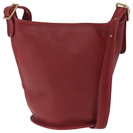 Coach Borsa a Spalla in Pelle Rossa e Dorata Auth am9276