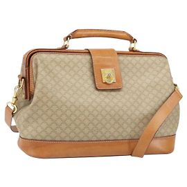 Céline Borsa a mano in tela Macadam CELINE PVC 2in1 Beige Oro Auth 168082