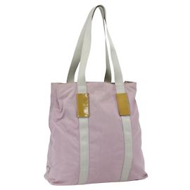 Borsa Tote PRADA in nylon rosa argento autentica bs33040