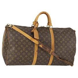 LOUIS VUITTON Borsa Boston Monogram Keepall Bandoulière 55 M41414 LV Auth bs33008