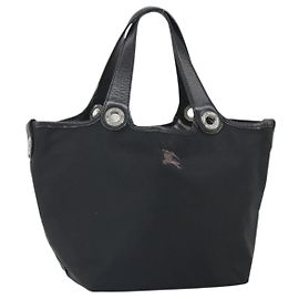 Borsa a mano BURBERRY in nylon nero e argento autentica bs33085
