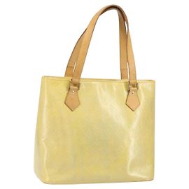 LOUIS VUITTON Sac à main Monogram Vernis Houston Gris M91053 LV Auth bs33147