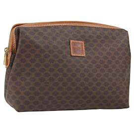 Céline Borsa Clutch in Tela Macadam CELINE PVC Marrone Oro Auth 170470