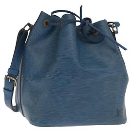 LOUIS VUITTON Borsa a Spalla Petit Noé Epi Blu M44105 LV Auth ka2153