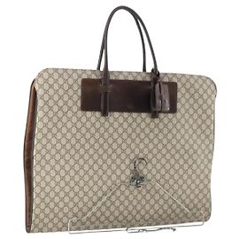 GUCCI GG Supreme Kleiderhülle aus PVC-Leder Beige Auth ki6350