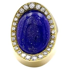 Autre Marque Aldebert Ring, Gelbgold, Lapislazuli und Diamanten.35055A