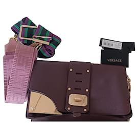 Versace Handtasche aus Leder Dunkelrot