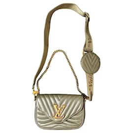 Borsa a Spalla Louis Vuitton New Wave Multi-Pochette in Pelle Trapuntata Verde