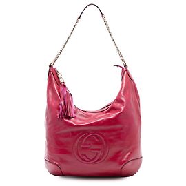 Borsa a Spalla Soho in Pelle Laccata Rossa Gucci