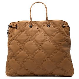 Borsa tote Croisette in pelle con coulisse in pelle Intrecciato marrone Bottega Veneta