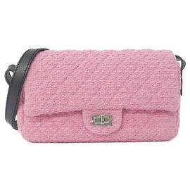 Borsa a spalla in tweed rosa Chanel 47691