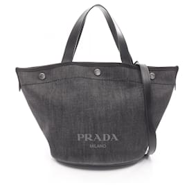 Prada Denim- und Leder-Tote