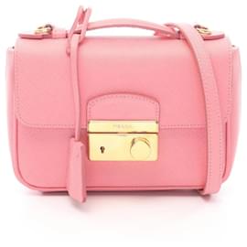 Borsa a mano in pelle Saffiano di Prada in rosa