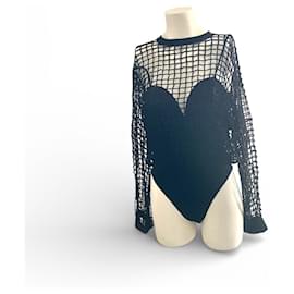 Body vintage 'Blooming' Ritmo de La Perla 40/42 malla negra