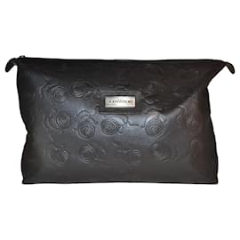 Gianni Versace Clutch Tasche Leder Schwarz