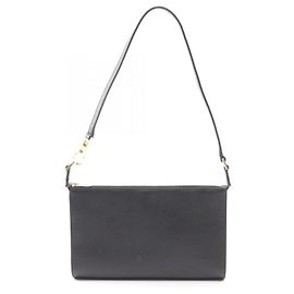 Borsa a spalla in pelle nera Gancini di Salvatore Ferragamo
