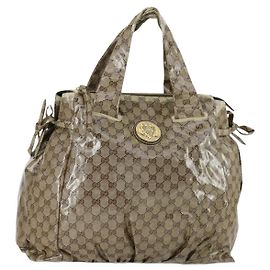 Borsa Tote GG Cristal GUCCI in tela rivestita beige oro 197022 Auth BA10241