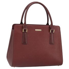 Burberry Borsa a mano in pelle rossa e oro Auth ep13169