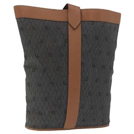 Borsa tote in tela a nido d'ape PVC nera e oro Christian Dior Auth ep13121