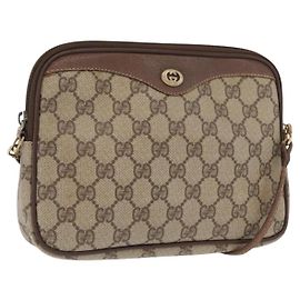Gucci Borsa a Spalla GG Supreme PVC Beige Oro 97 02 068 Auth ep13164