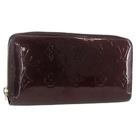 LOUIS VUITTON Cartera Larga Zippy Monogram Vernis Amarante M93522 LV Auth 169544