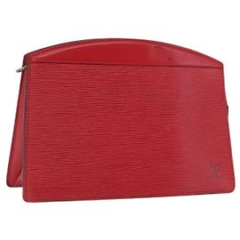 LOUIS VUITTON Clutch Trousse Crete Epi Rosso M48407 LV Auth 170589