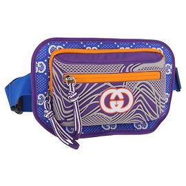 Bolsa de cintura GUCCI em nylon roxo prateado 752102 Auth bs32891V