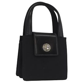 Bulgari Borsa a mano BVLGARI in nylon nero e argento Auth BA9909