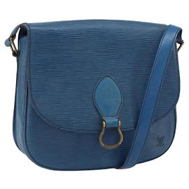 LOUIS VUITTON Epi Saint Cloud GM Schultertasche Toledo Blau M52195 LV Auth 168028