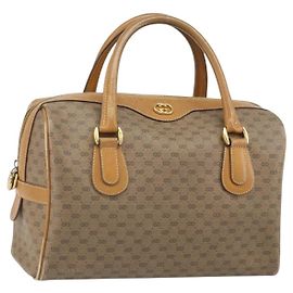 Gucci Borsa Boston Micro GG Supreme PVC Beige Oro 002 58 0165 Auth ep13225