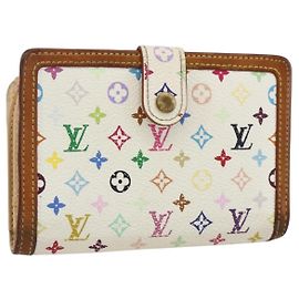 LOUIS VUITTON Portafoglio Viennois Multicolore Bianco M92987 Auth 169820