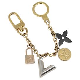 LOUIS VUITTON Llavero de metal Chain Caleido V Charm dorado M67379 LV Auth 170801