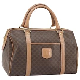 Borsa a mano in tela Macadam CELINE in pelle PVC marrone e oro Auth 170409 - Céline