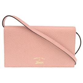 Bolso de hombro de cuero rosa Gucci Swing 368231