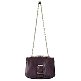 Bolso Ba&Sh S Teddy Puffed de cuero burdeos oscuro