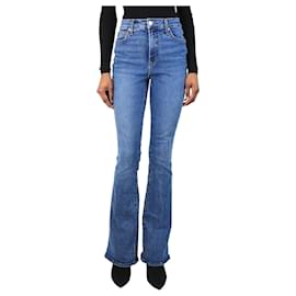 Blaue hochgeschnittene Skinny-Flare-Jeans - Größe UK 8 - Veronica Beard