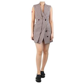 Stella Mc Cartney Woll-Midi-Kleid im Hahnentritt-Muster - Größe UK 8