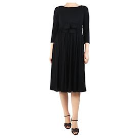 Giambattista Valli Schwarzes Midi-Kleid mit Schleifendetail - Größe UK 12