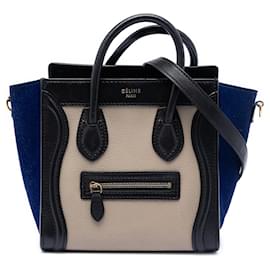 Borsa da viaggio Celine in pelle tricolore nano marrone - Céline