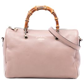 Gucci Pink Medium Kalbsleder Bamboo Shopper Boston Tasche