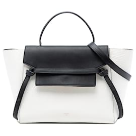 Celine Weißes Bicolor Gekörntes Kalbsleder Gürteltasche - Céline