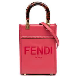 Fendi Mini Borsa Sunshine Shopper in Pelle Rosa
