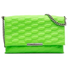 Borsa a tracolla in pelle verde con monogramma BB in rilievo Balenciaga