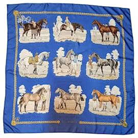 Carré Hermès en soie Les robes bleu