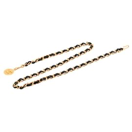 Chanel Vintage Coco Mark Kettengürtel Golden Metallisch Metall ref