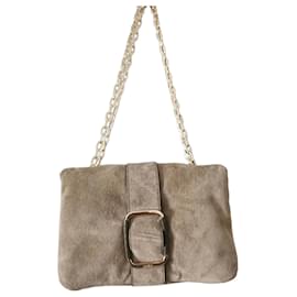 Bolso Ba&Sh Teddy Puffed de ante color caqui
