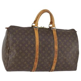LOUIS VUITTON Sac Boston Monogram Keepall 50 M41426 LV Auth 168137