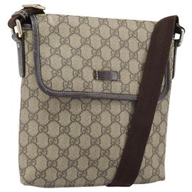 Gucci Borsa a Spalla GG Supreme PVC Beige Oro 223666 Auth 170370