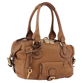 Borsa a mano Chloe Paddington in pelle marrone oro argento Auth BA9967V - Chloé
